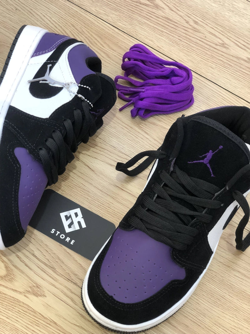 Zapatilla Nike Unisex - Air Jordan 1 Low - Negro/Morado