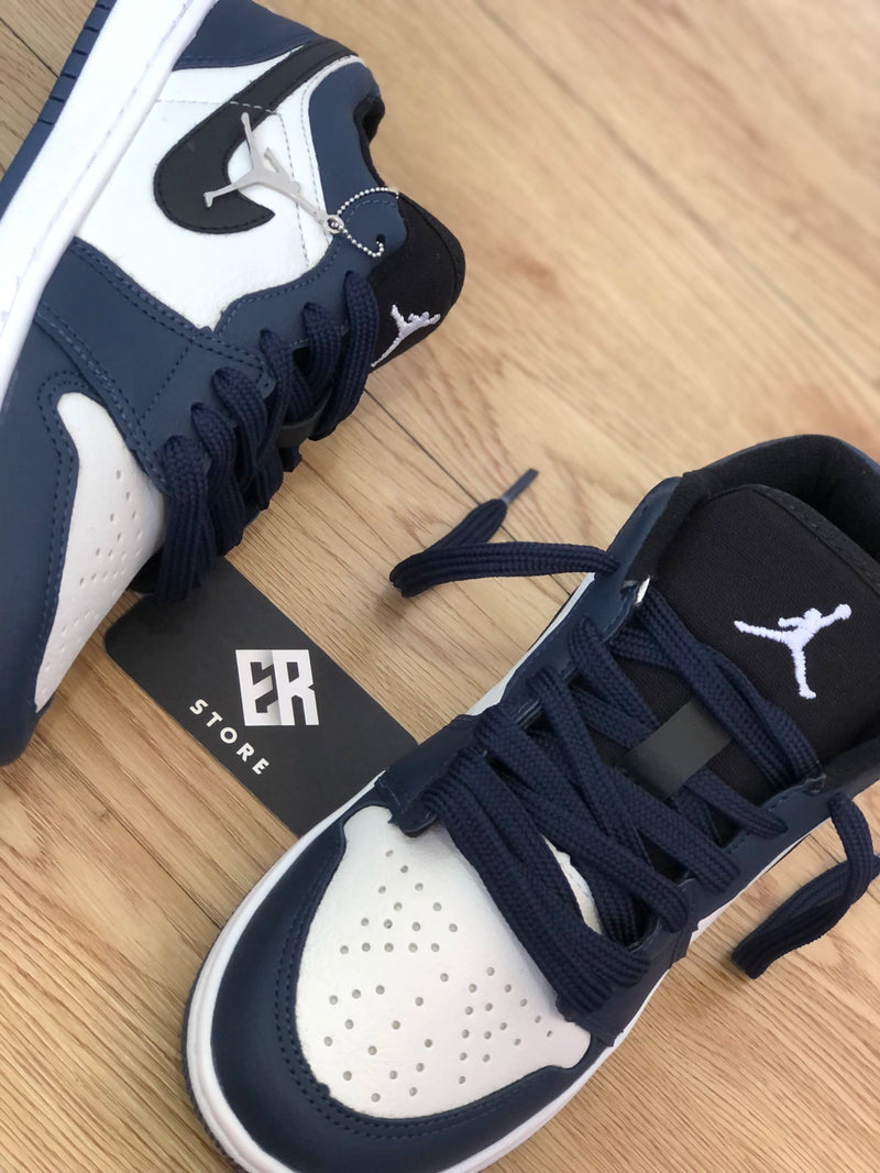 Zapatilla Nike Unisex - Air Jordan 1 Low -Azul/Blanco/Negro