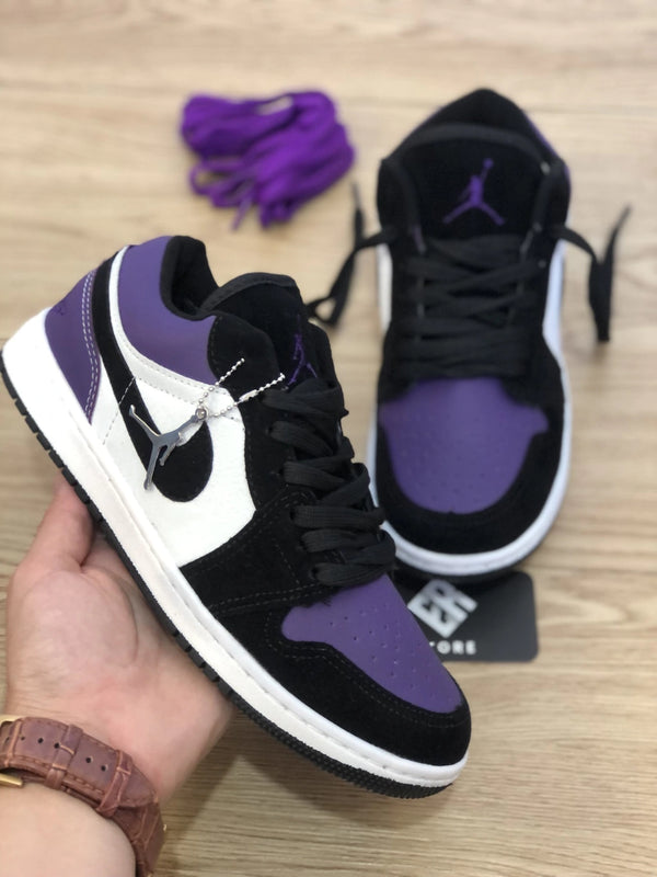 Zapatilla Nike Unisex - Air Jordan 1 Low - Negro/Morado